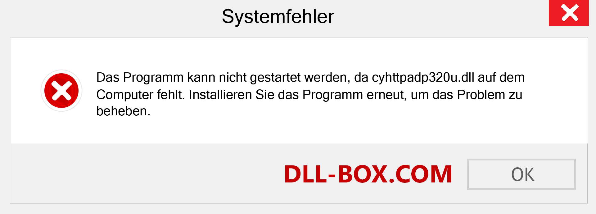 cyhttpadp320u.dll-Datei fehlt?. Download für Windows 7, 8, 10 - Fix cyhttpadp320u dll Missing Error unter Windows, Fotos, Bildern